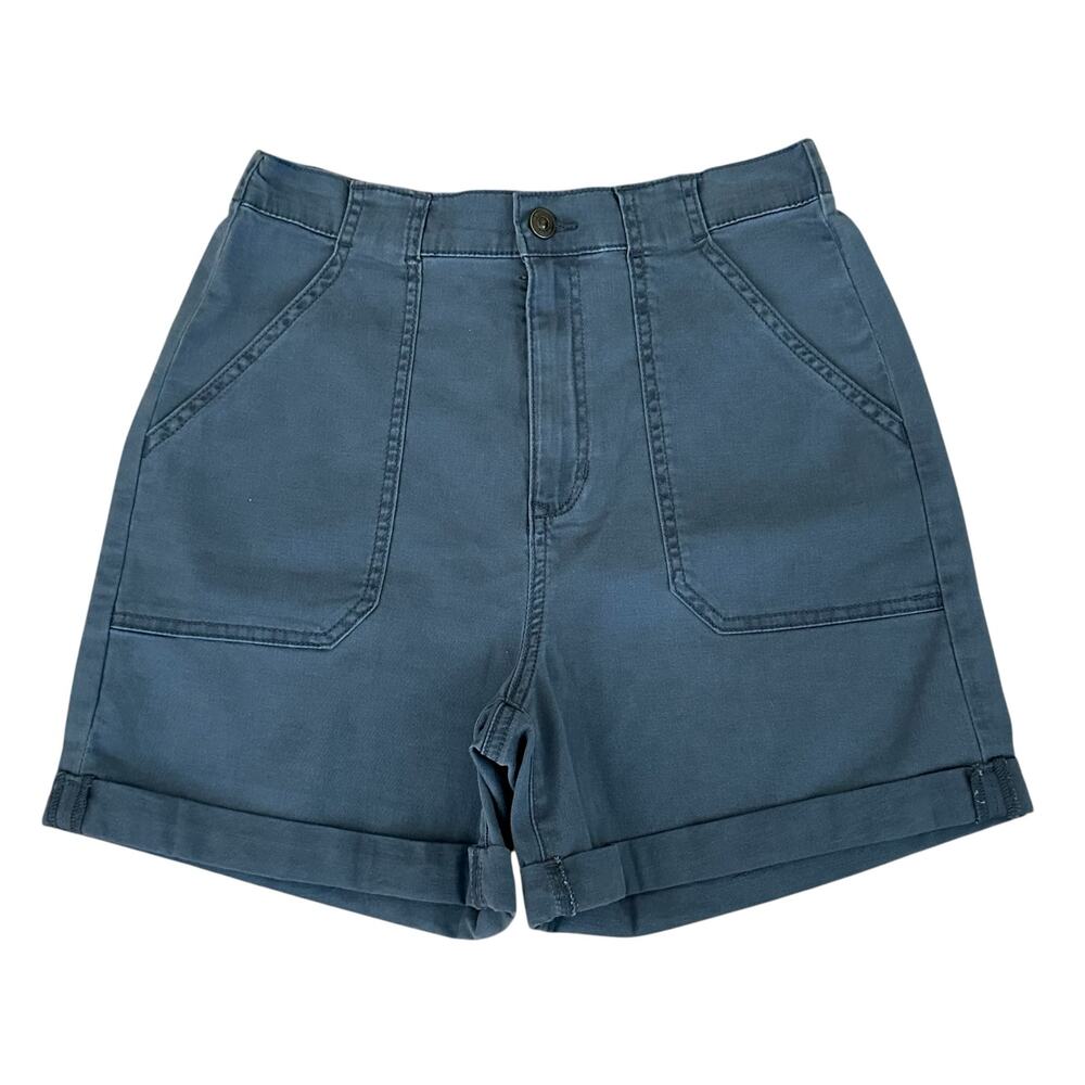 Gloria Vanderbilt Women’s Blue High Rise Chino Shorts Size S